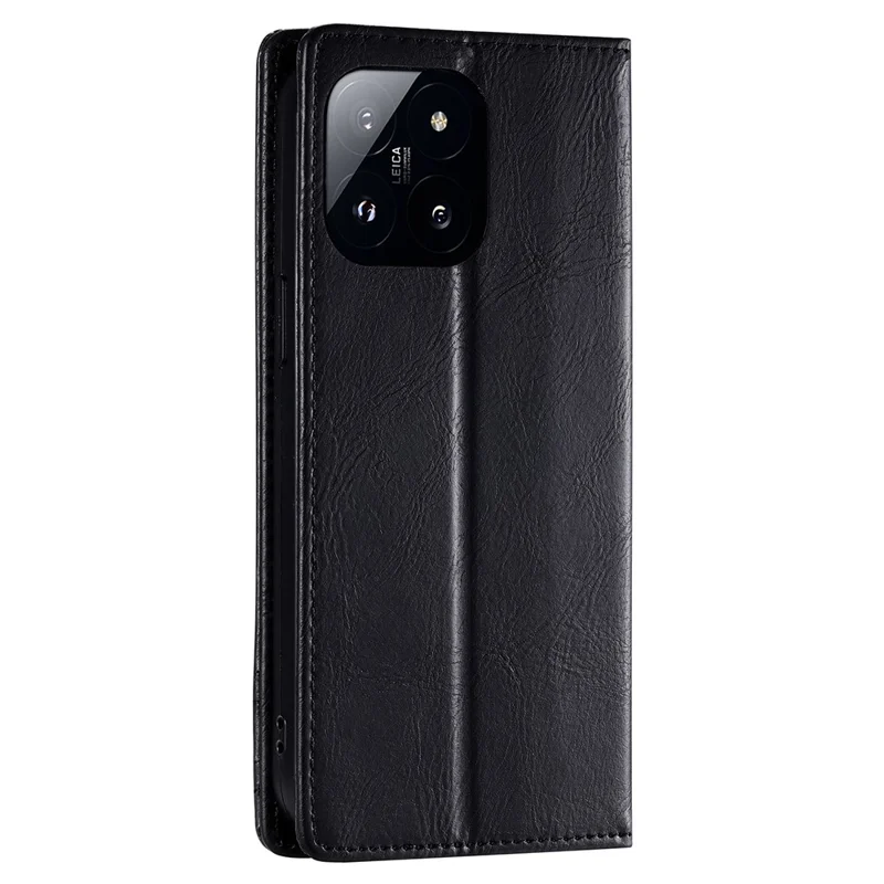 TTUDRCH Style 007 For Xiaomi 14 Case Magnetic Auto Closing Leather Phone Cover - Black