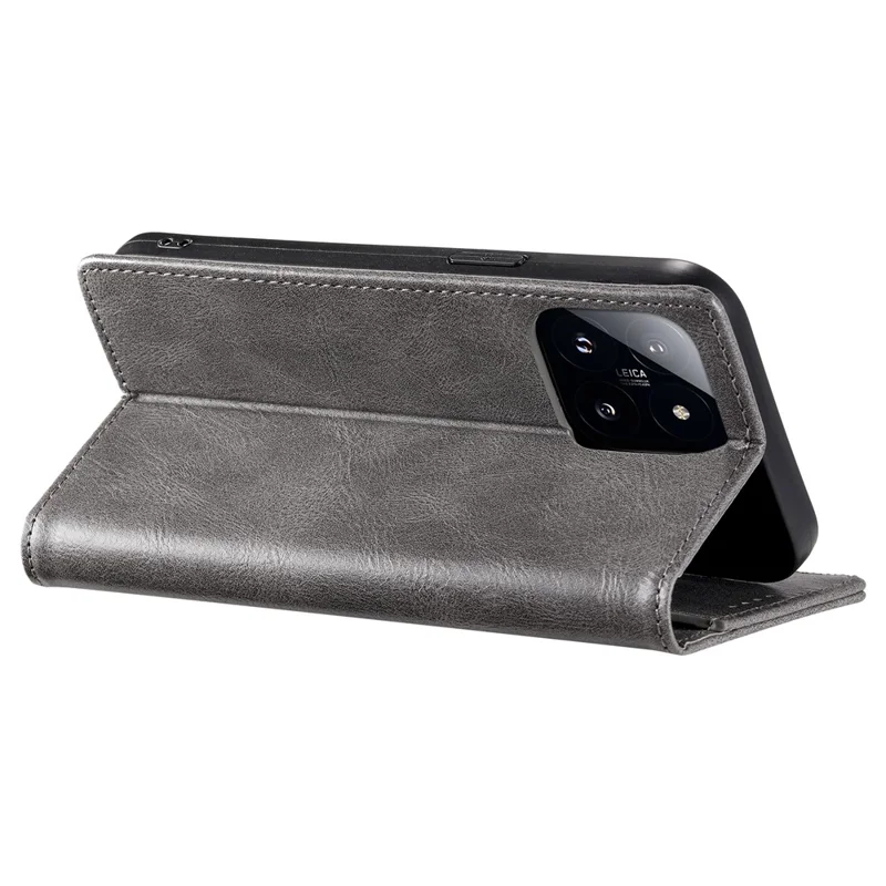 TTUDRCH Style 007 For Xiaomi 14 Case Magnetic Auto Closing Leather Phone Cover - Grey