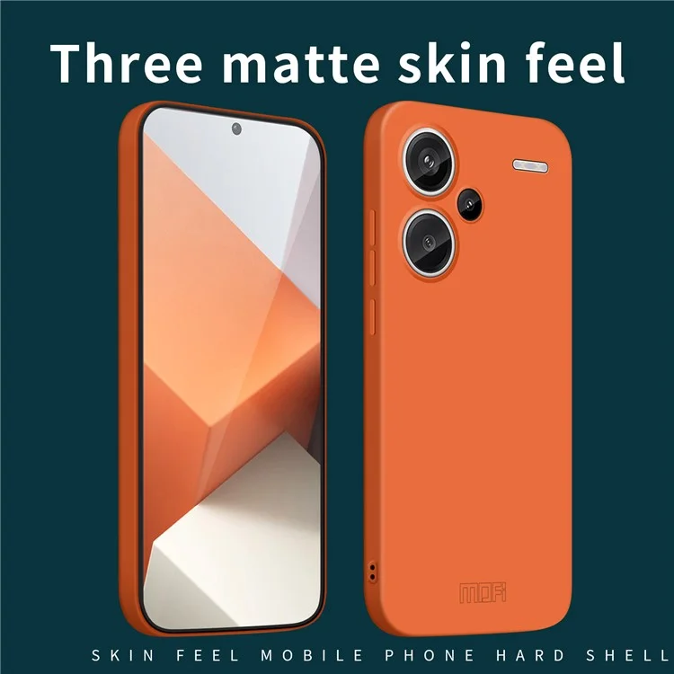 MOFI Serie JK Qin para Xiaomi Redmi Note 13 Pro+ 5G Carcasa Mate TPU+Acrílico Tapa Trasera del Teléfono - Naranja 