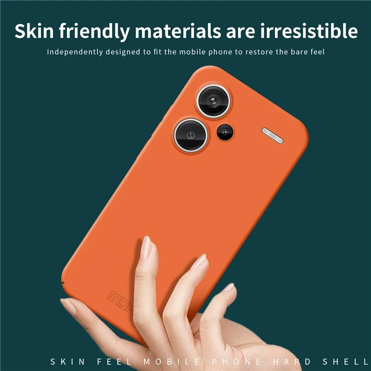 MOFI Serie JK Qin para Xiaomi Redmi Note 13 Pro+ 5G Carcasa Mate TPU+Acrílico Tapa Trasera del Teléfono - Naranja 