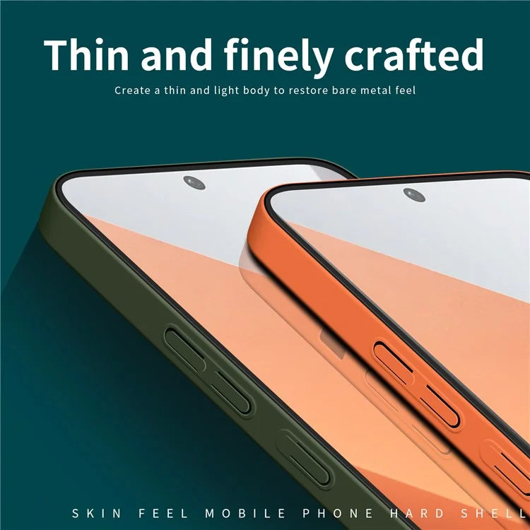 MOFI Serie JK Qin para Xiaomi Redmi Note 13 Pro+ 5G Carcasa Mate TPU+Acrílico Tapa Trasera del Teléfono - Naranja 