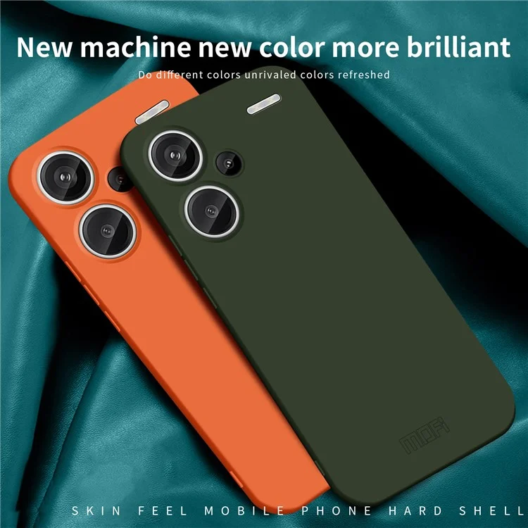 MOFI Serie JK Qin para Xiaomi Redmi Note 13 Pro+ 5G Carcasa Mate TPU+Acrílico Tapa Trasera del Teléfono - Naranja 