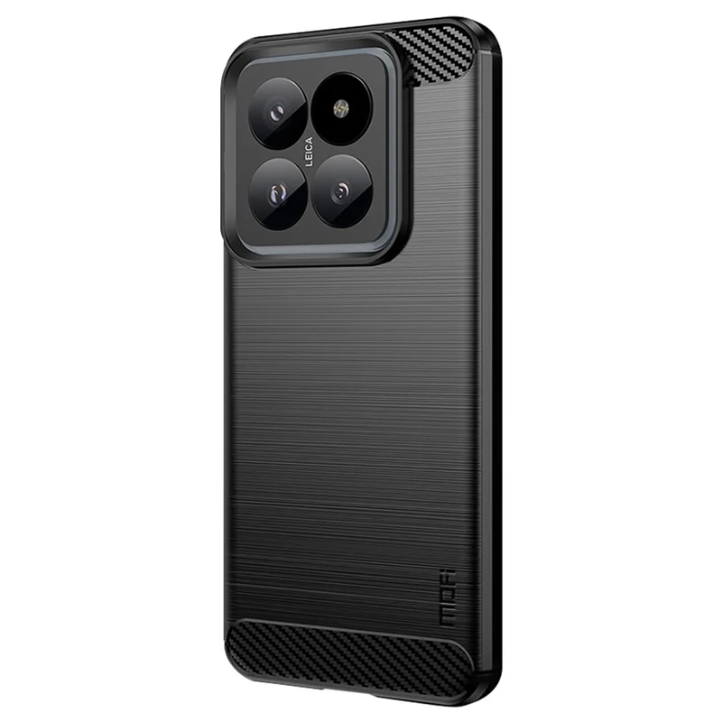 MOFI JK TPU Series-1 For Xiaomi 14 Case Carbon Fiber Texture Brushed Phone Cover - Black