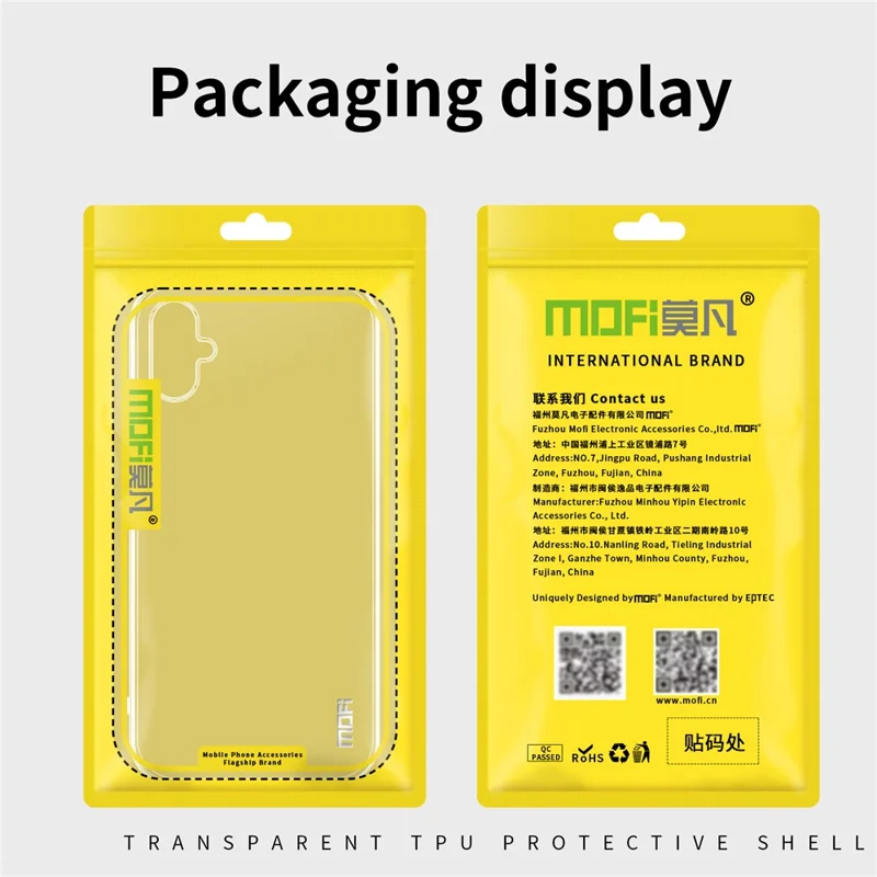 MOFI Clear Phone Cover Case for Samsung Galaxy A05 4G Anti-Scratch TPU Phone Shell
