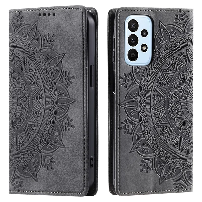 For Samsung Galaxy A53 5G Case Magnetic Auto Closing Leather Stand Cover - Grey