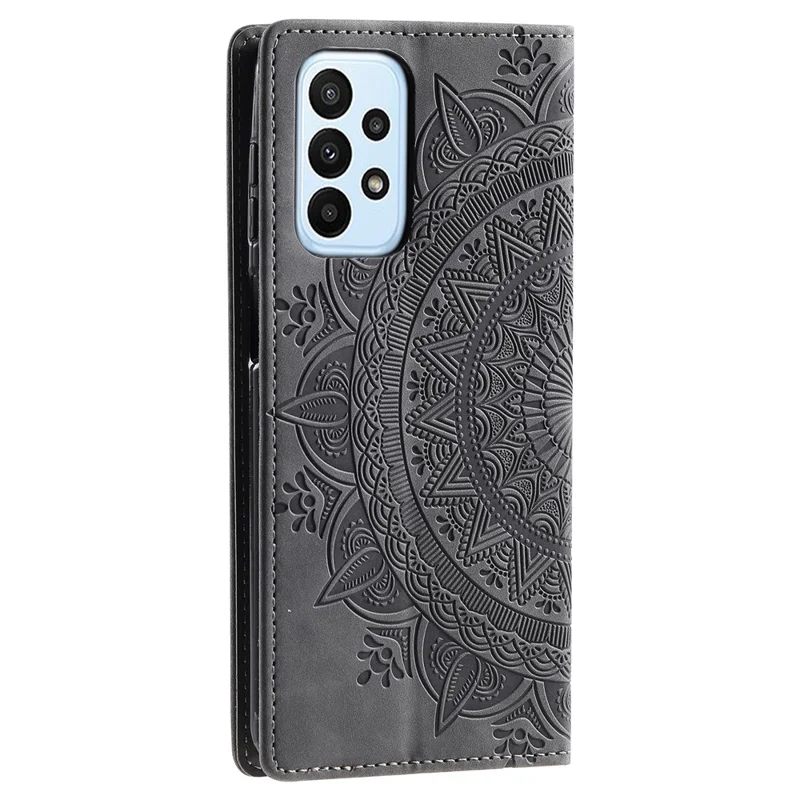 For Samsung Galaxy A53 5G Case Magnetic Auto Closing Leather Stand Cover - Grey