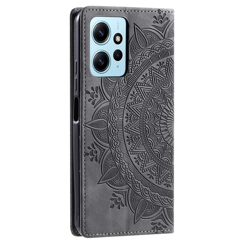 For Xiaomi Redmi Note 12 4G Case Wallet Stand Phone Leather Cover - Grey