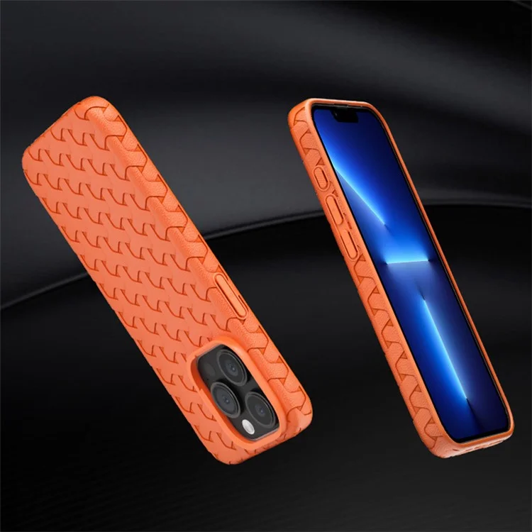 Para iPhone 13 Pro 6.1 pulgadas Carcasa Antirayado de TPU Textura de Dientes de Perro 3D Funda Protectora - Negro