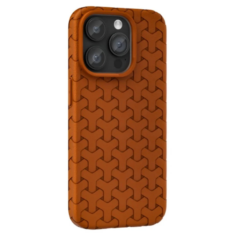 For iPhone 14 Pro Max Case 3D Dog Teeth Texture Soft TPU Phone Back Cover - Brown