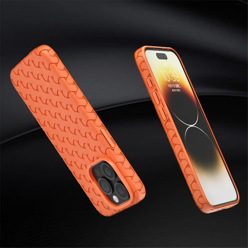 For iPhone 14 Pro Max Case 3D Dog Teeth Texture Soft TPU Phone Back Cover - Brown