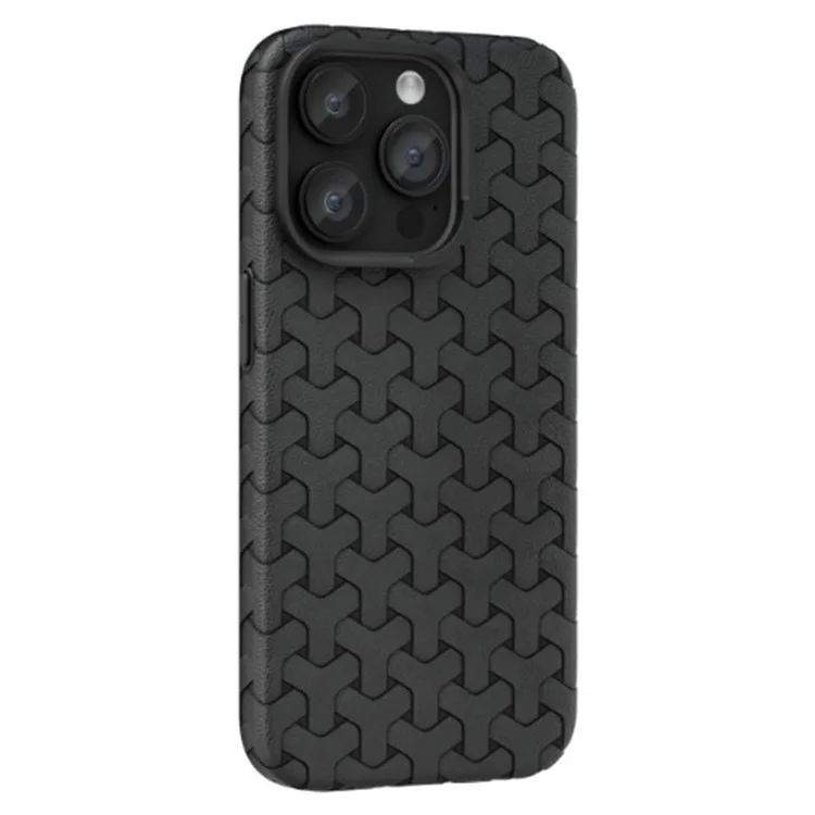 For iPhone 14 Pro Case 3D Textured Surface TPU Drop-proof Cell Phone Cover - Black