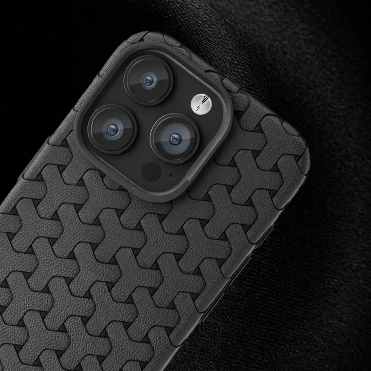 For iPhone 14 Pro Case 3D Textured Surface TPU Drop-proof Cell Phone Cover - Black