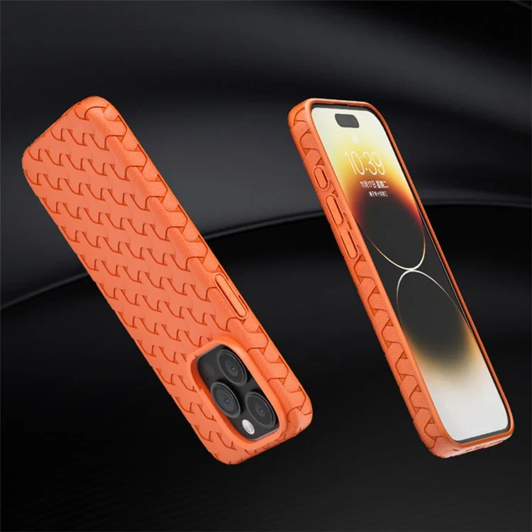 For iPhone 14 Pro Case 3D Textured Surface TPU Drop-proof Cell Phone Cover - Black