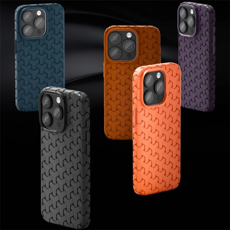 For iPhone 14 Pro Case 3D Textured Surface TPU Drop-proof Cell Phone Cover - Black