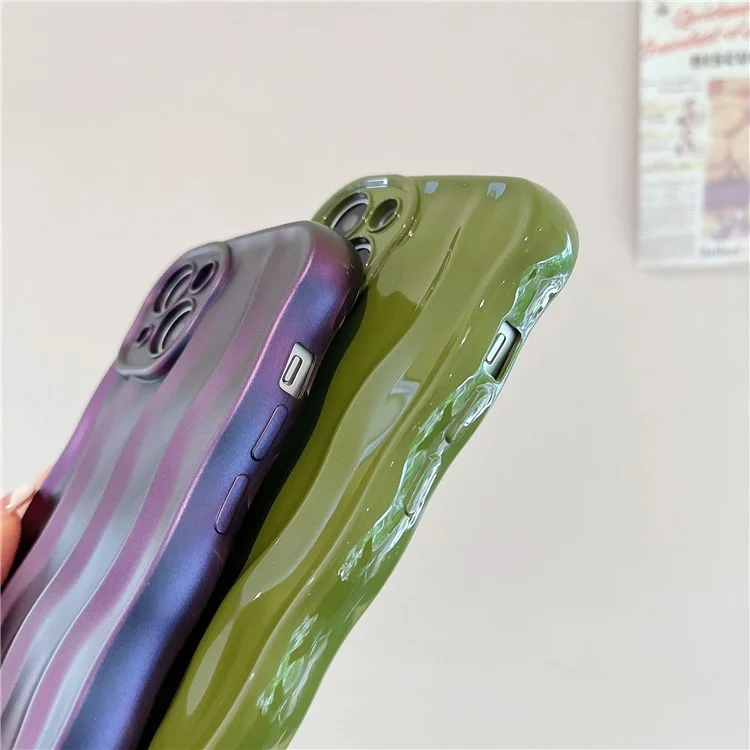 Per iPhone 15 TPU Phone Case Caseative Water Ripple Pattern Back Cover - Elettroplaccatura Argento