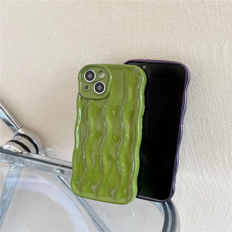 For iPhone 15 TPU Phone Case Caseative Water Ripple Pattern Back Cover - Wine Red