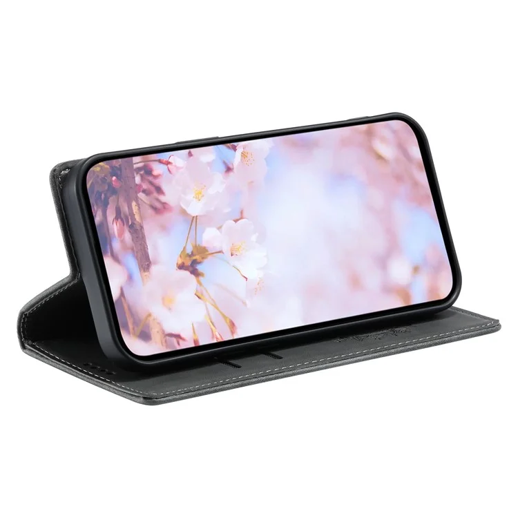 Para Motorola Moto G53 5G Funda Carcasa de Piel PU Magnética Resistente a Arañazos con Soporte - Gris