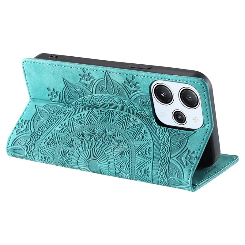 For Xiaomi Redmi 12 5G (Global) / Redmi 12 4G / Poco M6 Pro 5G Case Magnetic Closing Leather Cell Phone Cover - Mint Green