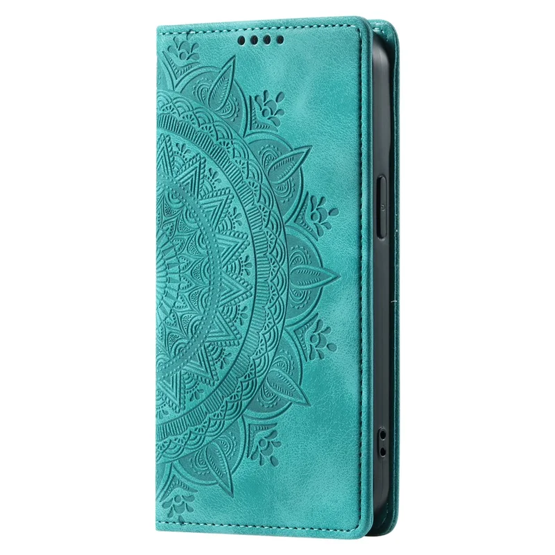 For Xiaomi Redmi 12 5G (Global) / Redmi 12 4G / Poco M6 Pro 5G Case Magnetic Closing Leather Cell Phone Cover - Mint Green