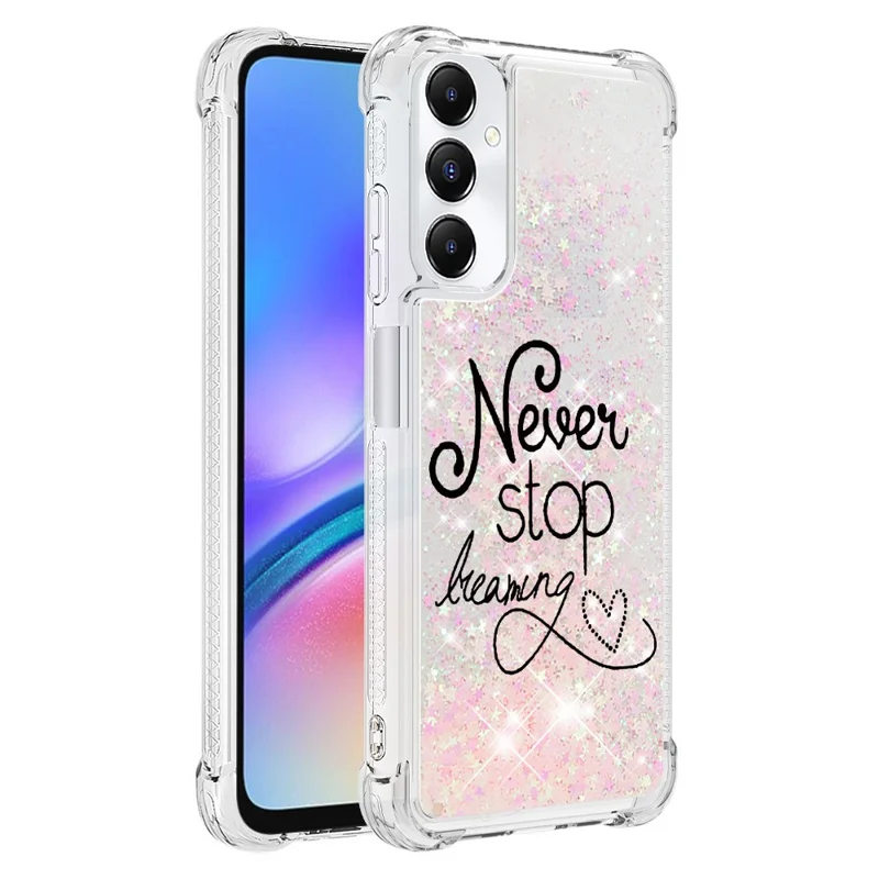 For Samsung Galaxy A05s 4G TPU Case with Quicksand and Pattern Printed - Never Stop Dreaming