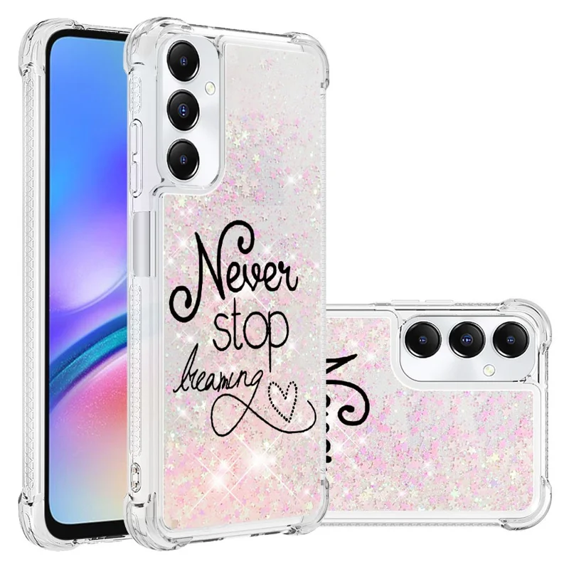 For Samsung Galaxy A05s 4G TPU Case with Quicksand and Pattern Printed - Never Stop Dreaming