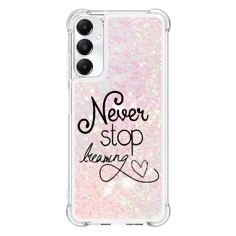 For Samsung Galaxy A05s 4G TPU Case with Quicksand and Pattern Printed - Never Stop Dreaming