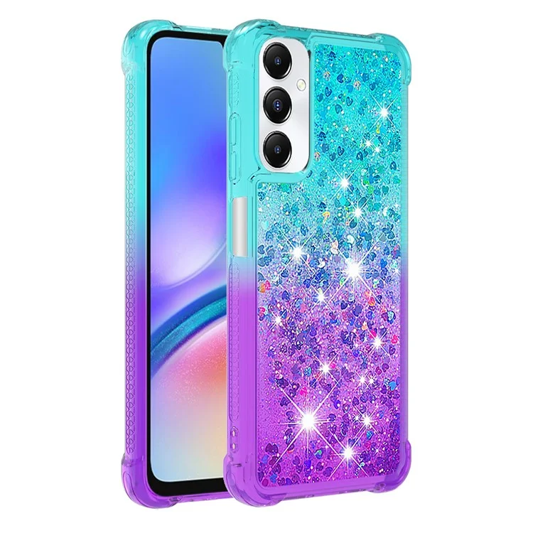 YB Quicksand Series-3 pour étui Samsung Galaxy A05s 4G TPU Gradient Liquid Phone Cover - Sky Blue+Purple