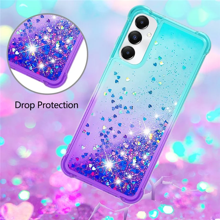 YB Quicksand Series-3 pour étui Samsung Galaxy A05s 4G TPU Gradient Liquid Phone Cover - Sky Blue+Purple