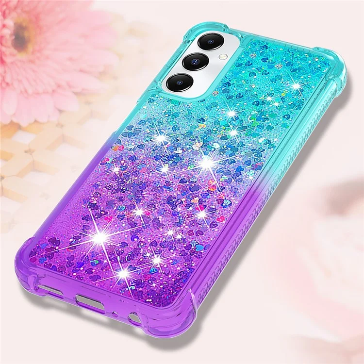 YB Quicksand Series-3 pour étui Samsung Galaxy A05s 4G TPU Gradient Liquid Phone Cover - Sky Blue+Purple