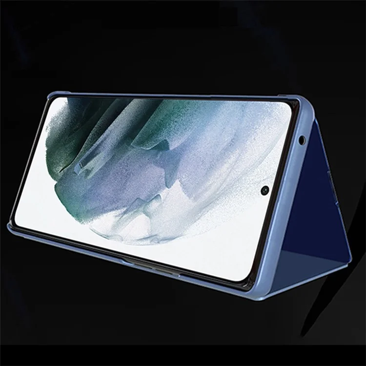 Для Samsung Galaxy S24 Ultra Чехол Устойчивый к царапинам Окно из ПУ-кожи Чехол для мобильного телефона - Синий