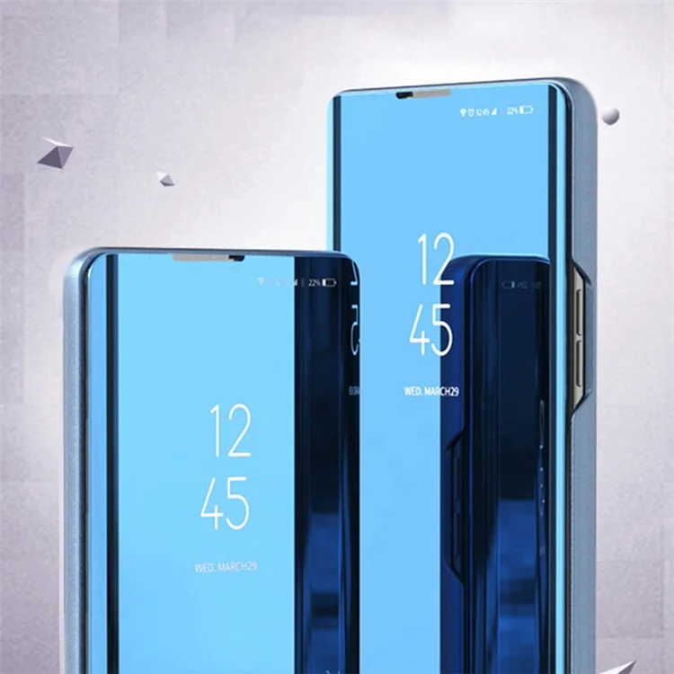 Для Samsung Galaxy S24 Ultra Чехол Устойчивый к царапинам Окно из ПУ-кожи Чехол для мобильного телефона - Синий