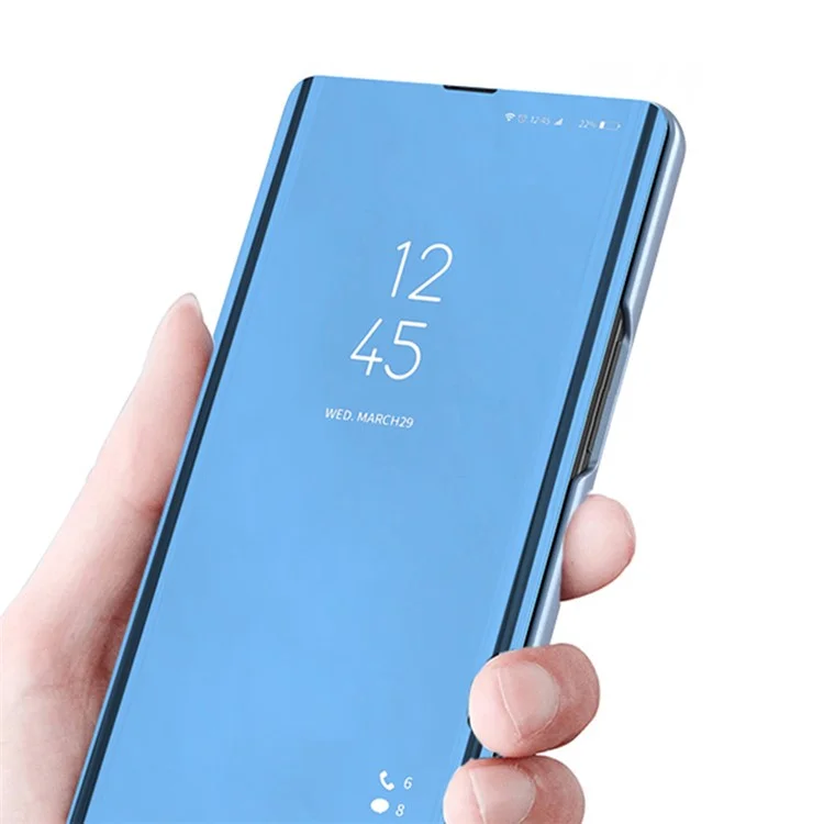 Для Samsung Galaxy S24 Ultra Чехол Устойчивый к царапинам Окно из ПУ-кожи Чехол для мобильного телефона - Синий