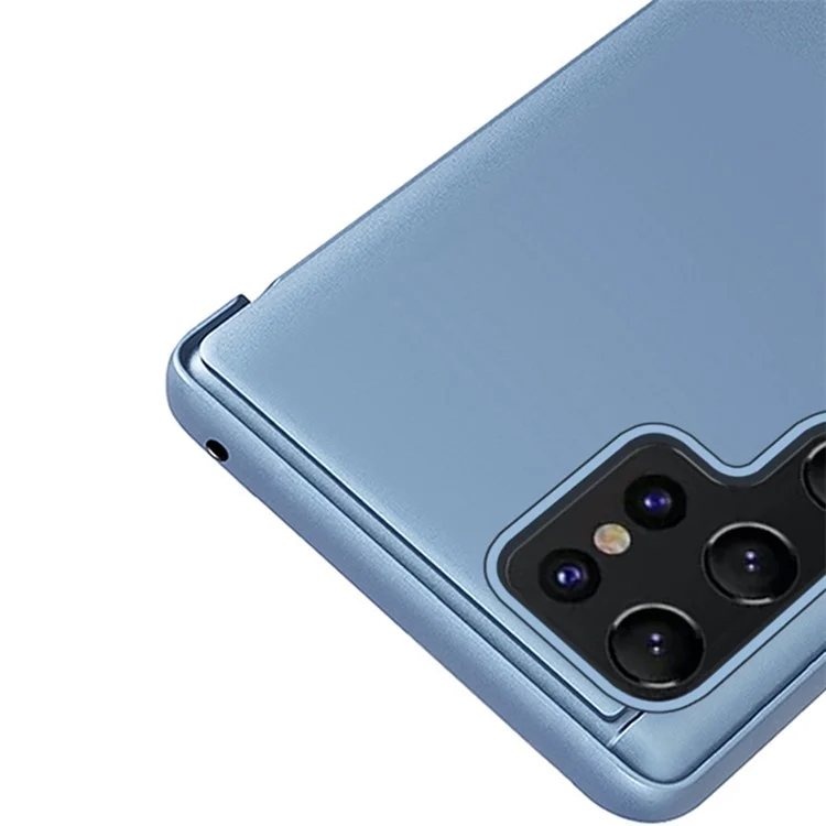 Для Samsung Galaxy S24 Ultra Чехол Устойчивый к царапинам Окно из ПУ-кожи Чехол для мобильного телефона - Синий