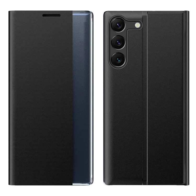 Für Samsung Galaxy S24 Case View Window Kratzsicheres PU-Leder-Flip-Stand-Telefonschutz - Schwarz