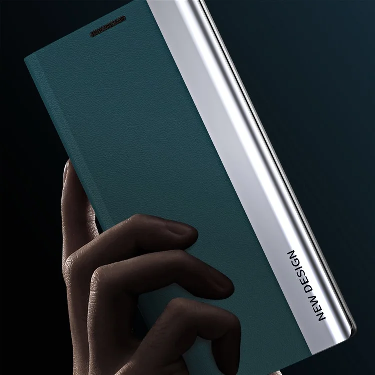 Для чехла для Samsung Galaxy S24 Anti-fall Electroplating Leather Stand Mobile Phone Cover - Черный