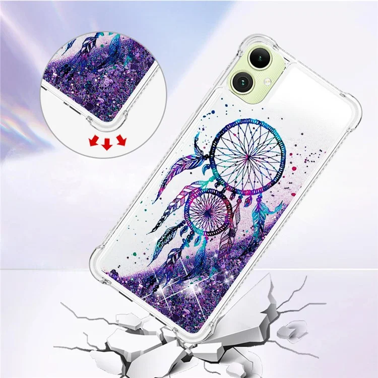 For Samsung Galaxy A05 4G TPU Case with Quicksand and Pattern Printed - Wind Chimes