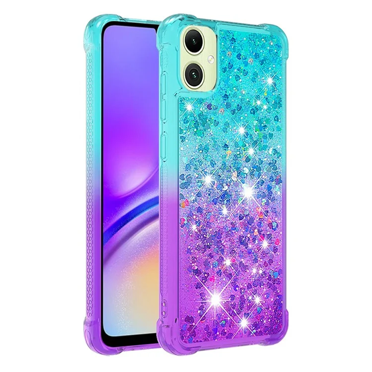 For Samsung Galaxy A05 4G TPU Case Gradient Quicksand Phone Back Cover - Sky Blue+Purple