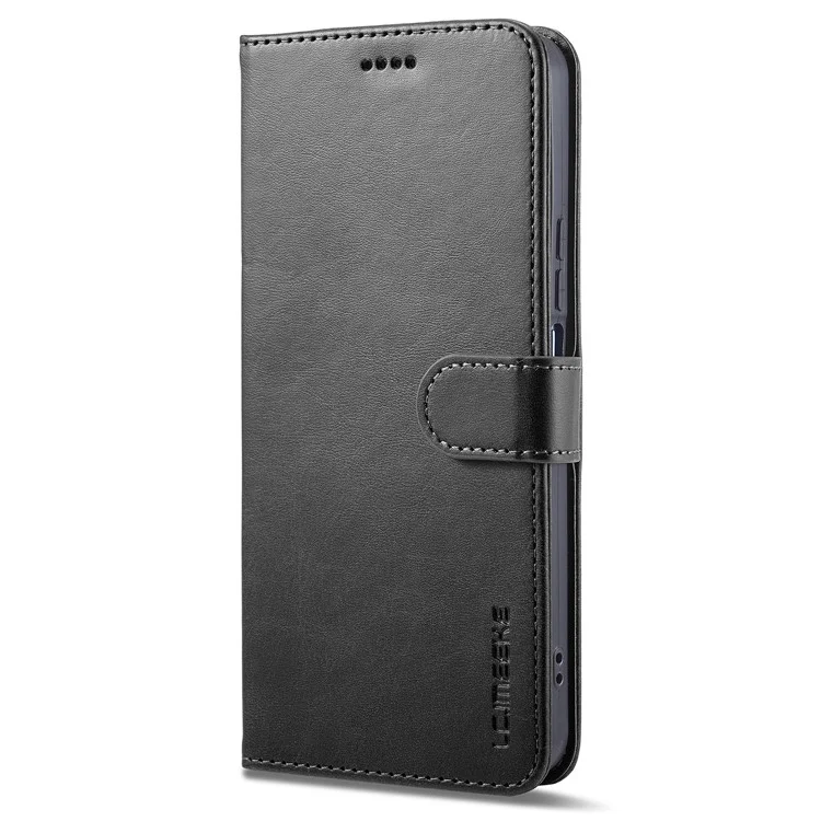 LC.IMEEKE For Honor 90 Lite 5G / X50i 5G Leather Case Calf Texture Stand Phone Cover - Black