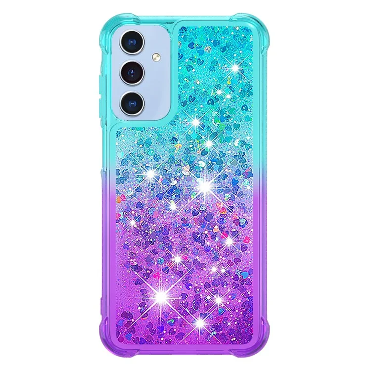 YB Quicksand Series-3 для чехла 5G Samsung Galaxy A15 Gradient Liquid Soft TPU Back Shell - Sky Blue+Purple