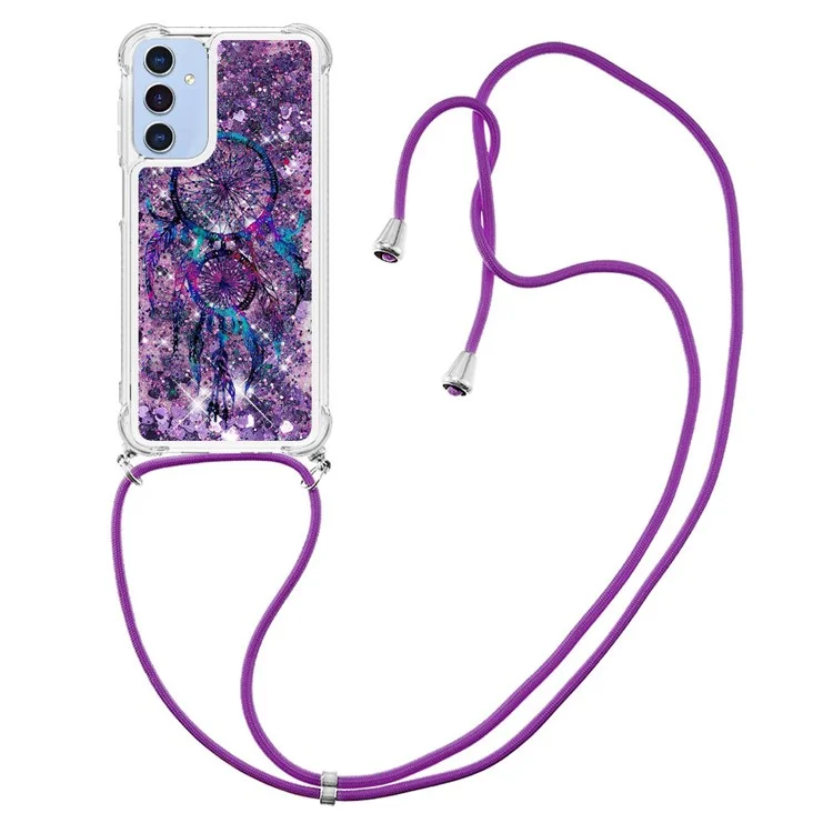 YB Quicksand Series-5 per Samsung Galaxy A15 5G Case Soft TPU Pattern Printed Phone Cover con Lanyard - Wind Chimes