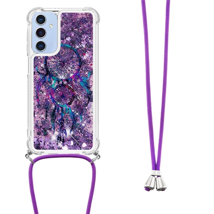 YB Quicksand Series-5 per Samsung Galaxy A15 5G Case Soft TPU Pattern Printed Phone Cover con Lanyard - Wind Chimes