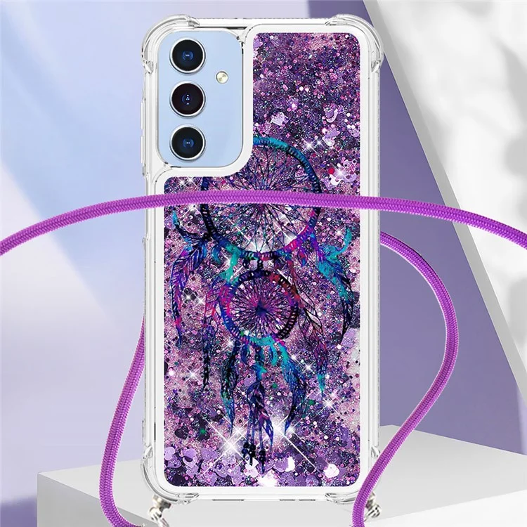 YB Quicksand Series-5 per Samsung Galaxy A15 5G Case Soft TPU Pattern Printed Phone Cover con Lanyard - Wind Chimes