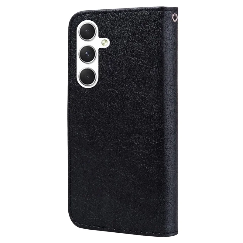 For Samsung Galaxy S24+ Case PU Leather Anti-drop Wallet Cover - Black