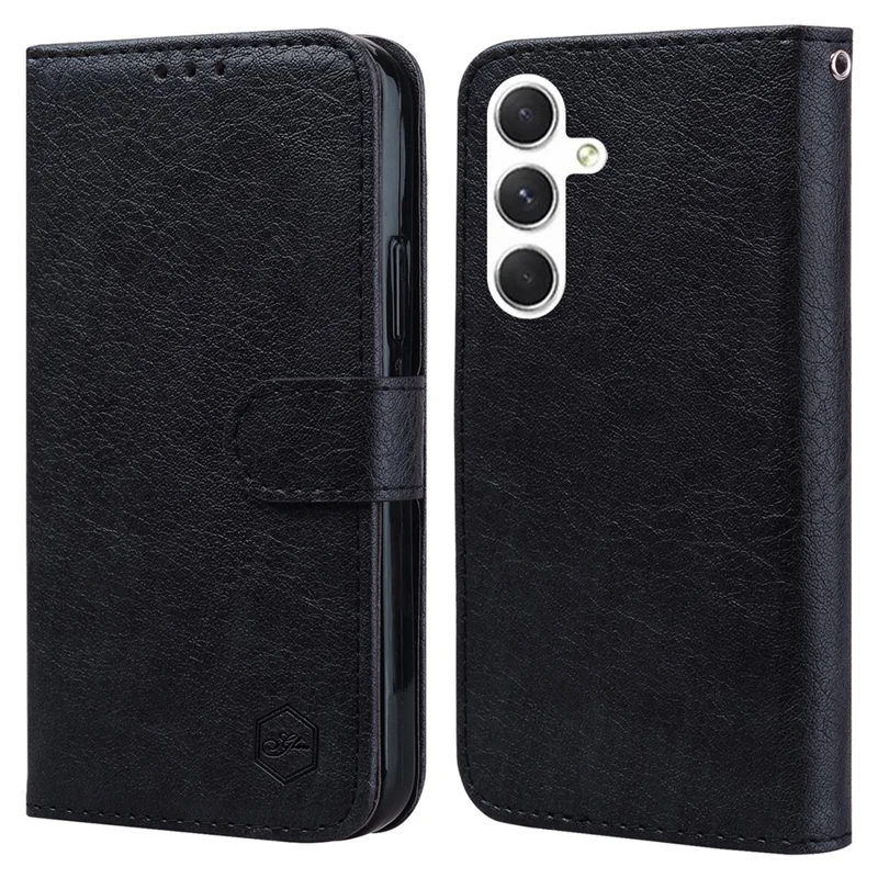 For Samsung Galaxy S24 Case Magnetic Clasp Leather Phone Cover - Black