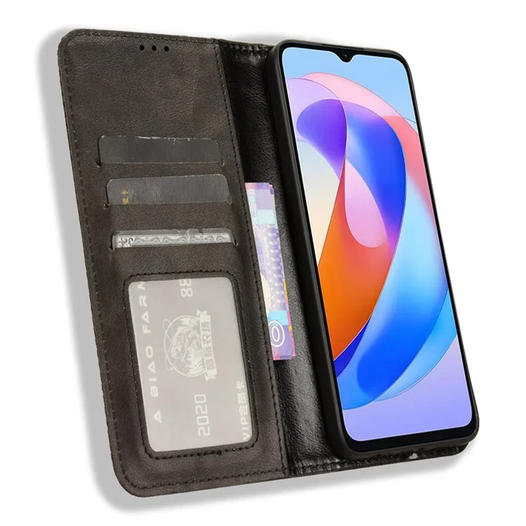 For Honor Magic6 Lite 5G / X9b 5G / X50 Case PU Leather Shockproof Phone Wallet Cover - Black