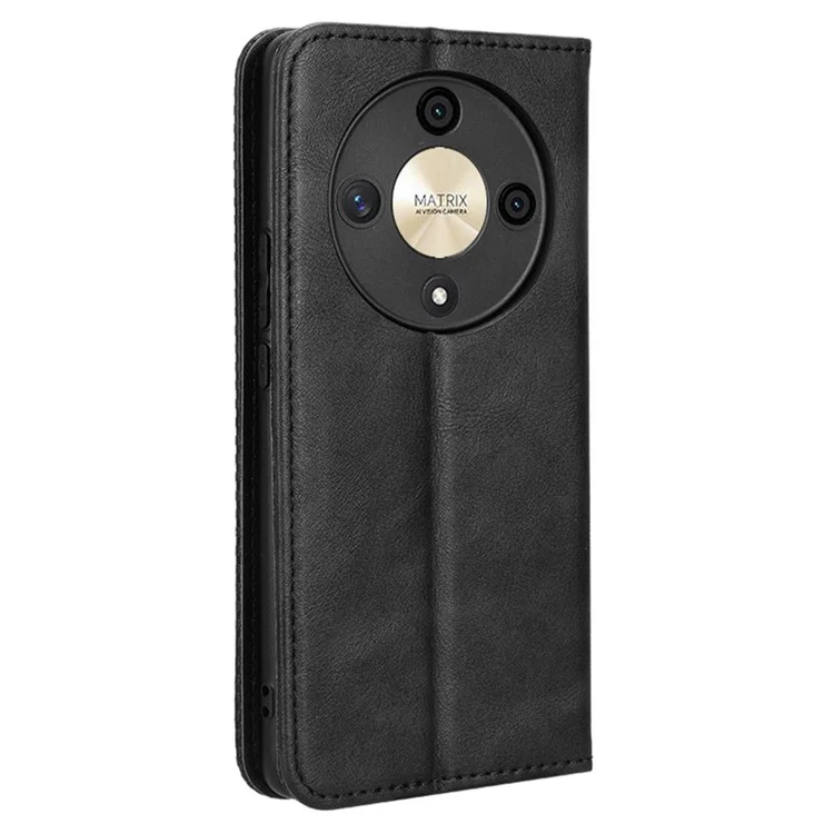 For Honor Magic6 Lite 5G / X9b 5G / X50 Case PU Leather Shockproof Phone Wallet Cover - Black