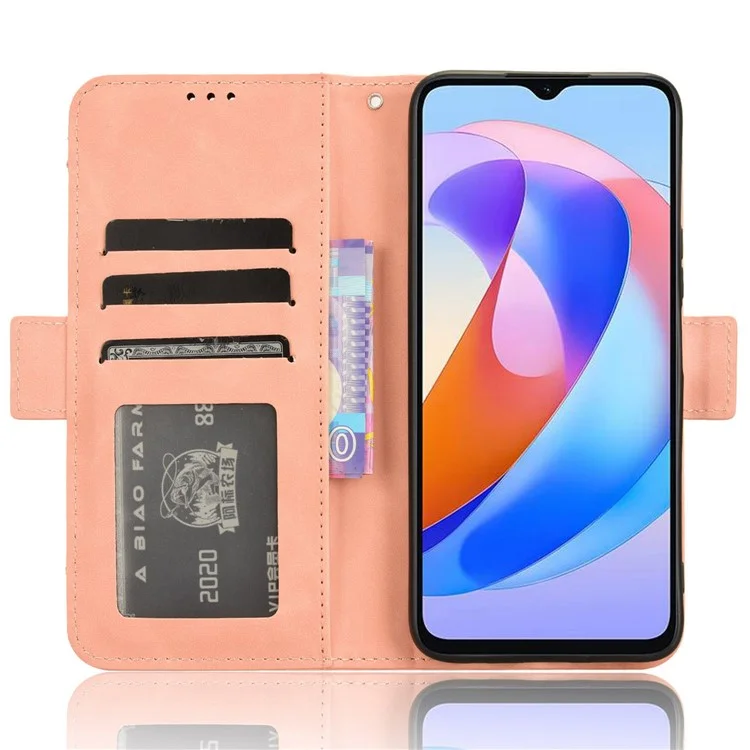 For Honor Magic6 Lite 5G / X9b 5G / X50 Case Leather Phone Cover with Multiple Card Slots - Pink