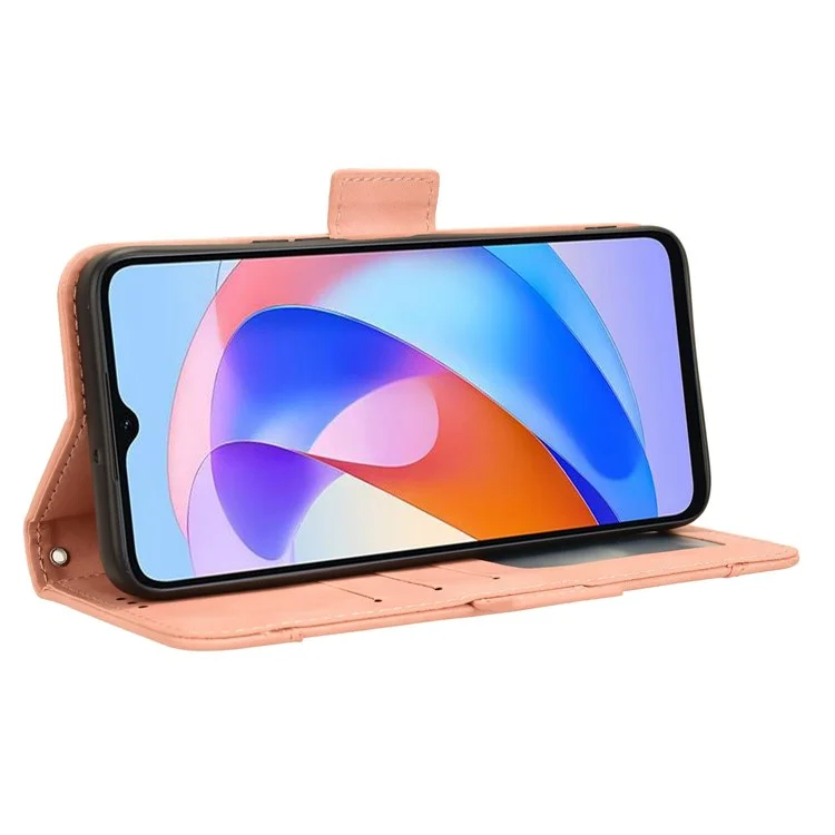 For Honor Magic6 Lite 5G / X9b 5G / X50 Case Leather Phone Cover with Multiple Card Slots - Pink