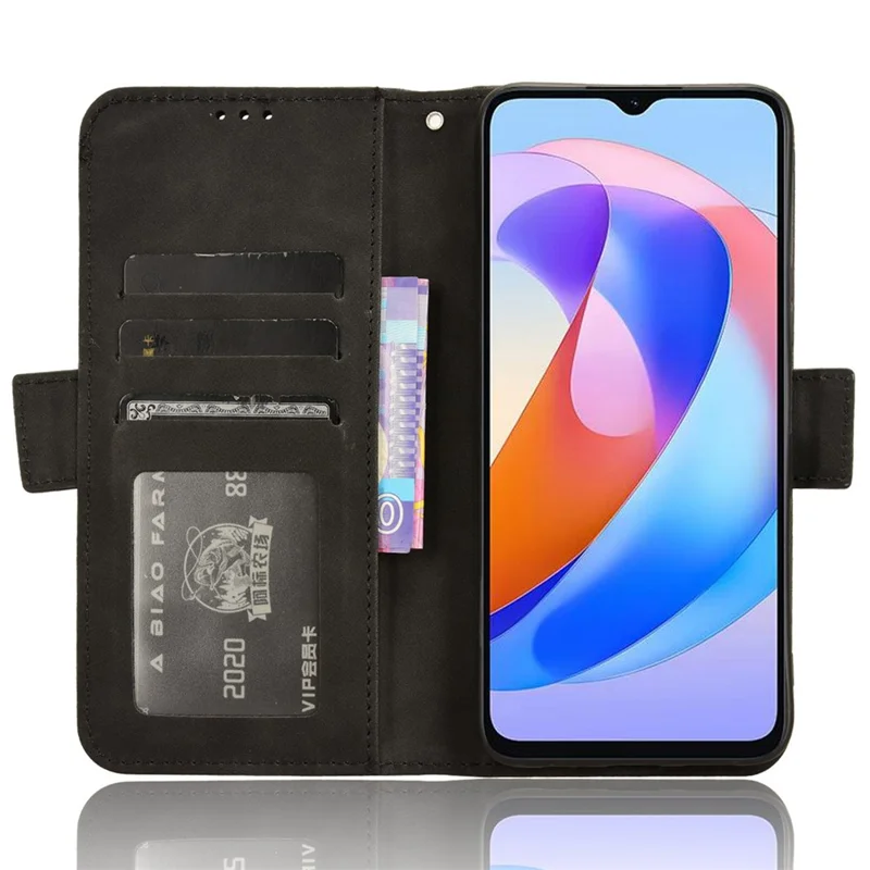Cover per Honor Magic6 Lite 5G / X9b 5G / X50 in Pelle con Multipla Fessura per Schede - Nero
