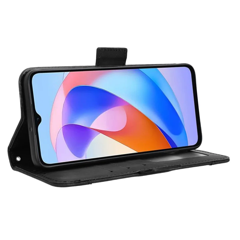 Cover per Honor Magic6 Lite 5G / X9b 5G / X50 in Pelle con Multipla Fessura per Schede - Nero